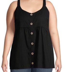 Terra & Sky Plus Size Woman’s Button Front Tank 4X